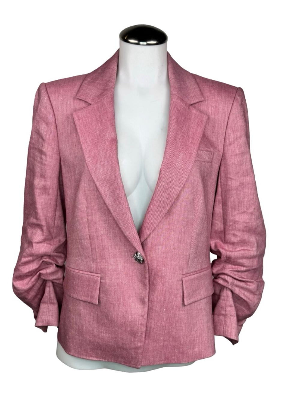 $685 VERONICA BEARD "Aaliyah" Dickey Blazer Jacket Sz 8 Pink